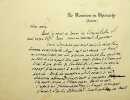 Lettre autographe sign&eacute;e. Ernest Lavisse (1842-1922), historien, membre de l'Acad&eacute;mie fran&ccedil;aise. 