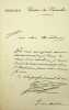 Lettre autographe sign&eacute;e. Ernest Grenet-Dancourt (1854-1913), po&egrave;te, &eacute;crivain, chansonnier. 