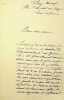 Lettre autographe sign&eacute;e. Ernest Grenet-Dancourt (1854-1913), po&egrave;te, &eacute;crivain, chansonnier. 