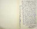 Lettre autographe sign&eacute;e. Ernest Grenet-Dancourt (1854-1913), po&egrave;te, &eacute;crivain, chansonnier. 
