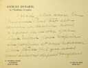 Lettre autographe sign&eacute;e au po&egrave;te Paul Fort. Georges Duhamel (1884-1966), po&egrave;te, &eacute;crivain, membre de l'Acad&eacute;mie fran&ccedil;aise. 