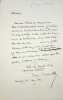Lettre autographe sign&eacute;e. Jules Janin (1804-1874), &eacute;crivain, membre de l'Acad&eacute;mie fran&ccedil;aise.