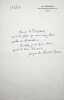 Lettre autographe sign&eacute;e. Jacques de Bourbon Busset (1912-2001), &eacute;crivain, membre de l'Acad&eacute;mie fran&ccedil;aise. 