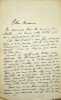 Lettre autographe sign&eacute;e. Germain Bapst (1853-1921), &eacute;rudit, bibliophile, collectionneur. 