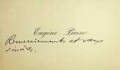 Carte autographe. Eug&egrave;ne Pierre (1848-1925), constitutionnaliste, secr&eacute;taire g&eacute;n&eacute;ral de la pr&eacute;sidence de la chambre des d&eacute;put&eacute;s. 