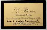 Carte sign&eacute;e. Alcide Poirrier (1832-1917), s&eacute;nateur, homme d'affaire, parfois pr&eacute;nomm&eacute; &agrave; tort Fran&ccedil;ois (son second pr&eacute;nom).