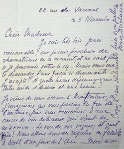 Lettre autographe signée
