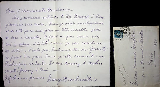 Lettre autographe signée