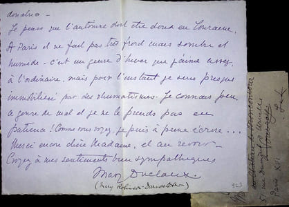 Lettre autographe signée