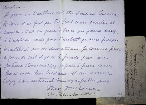 Lettre autographe signée. Agnes Mary Frances Robinson dit Mary Duclaux (1857-1944), poétesse, écrivain, traductrice. 