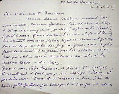 Lettre autographe signée