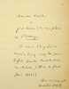 Lettre autographe sign&eacute;e. Aur&eacute;lien Scholl (1833-1902), &eacute;crivain, journaliste.