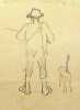 Dessin original au crayon. Maurice Bonvoisin dit Mars (1849-1912), dessinateur belge, illustrateur, graveur