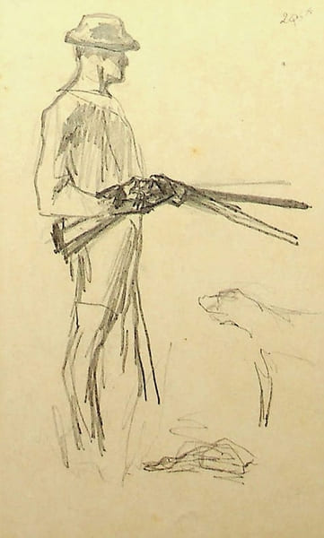 Dessin original au crayon. Maurice Bonvoisin dit Mars (1849-1912), dessinateur belge, illustrateur, graveur