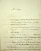 Lettre autographe sign&eacute;e. [Portugal] Jos&eacute; Balbino Barbosa de Ara&ugrave;jo (1787-1848), 1er baron de Telheiras, secr&eacute;taire g&eacute;n&eacute;ral du Minist&egrave;re de ...