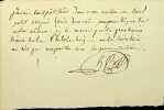 Lettre autographe sign&eacute;e. Hippolyte Vanderburch (1796-1854), peintre. 