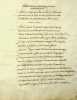 Po&egrave;me autographe sign&eacute;. Fran&ccedil;ois-Jean Dusausoir (1737-1822), po&egrave;te, &eacute;crivain, franc-ma&ccedil;on. 