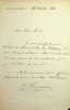 Lettre autographe sign&eacute;e. Charles Lamoureux (1834-1899), violoniste, chef d'orchestre.