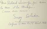 Page d'album avec d&eacute;dicace autographe sign&eacute;e. Suzy Solidor (1900-1983), chanteuse, actrice, romanci&egrave;re. 