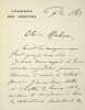Lettre autographe sign&eacute;e. Charles Beauquier (1833-1916), homme politique, historien. 