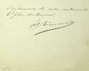 Lettre autographe sign&eacute;e. Albert R&eacute;musat (?-?), &eacute;crivain. 