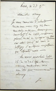 Lettre autographe signée à Louis Alloury