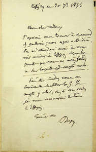 Lettre autographe signée à Louis Alloury