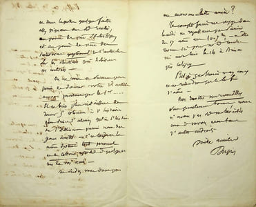 Lettre autographe signée à Louis Alloury