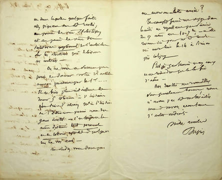 Lettre autographe signée à Louis Alloury. André Dupin dit Dupin aîné (1783-1865), avocat, magistrat, homme politique.