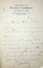 Lettre autographe sign&eacute;e. Jos&eacute; Germain (1884-1964), &eacute;crivain. 