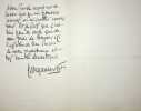 Lettre autographe sign&eacute;e. Georges Maurevert (1869-1964), &eacute;crivain, laur&eacute;at d'un prix de l'Acad&eacute;mie Fran&ccedil;aise.