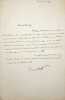 Lettre autographe sign&eacute;e. Corn&eacute;lis de Witt (1828-1889), historien, industriel, homme politique, d&eacute;put&eacute;. 