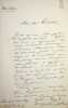Lettre autographe sign&eacute;e. Jacques Aupick (1789-1857), g&eacute;n&eacute;ral, homme politique, beau-p&egrave;re de Baudelaire, ministre pl&eacute;nipotentiaire &agrave; Constantinople.