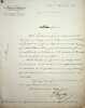 Lettre sign&eacute;e. Jacques Aupick (1789-1857), g&eacute;n&eacute;ral, homme politique, beau-p&egrave;re de Baudelaire, ministre pl&eacute;nipotentiaire &agrave; Constantinople.