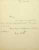Lettre autographe sign&eacute;e &agrave; l'&eacute;diteur Pierre-Paul Didier. Corn&eacute;lis de Witt (1828-1889), historien, industriel, homme politique, d&eacute;put&eacute;.