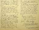 Lettre autographe sign&eacute;e au marquis de Valfons. Jos&eacute;phin Peladan (1858-1918), &eacute;crivain, occultiste.