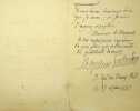 Lettre autographe sign&eacute;e au marquis de Valfons. Jos&eacute;phin Peladan (1858-1918), &eacute;crivain, occultiste.