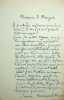 Lettre autographe sign&eacute;e au marquis de Valfons. Jos&eacute;phin Peladan (1858-1918), &eacute;crivain, occultiste.