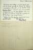 Lettre autographe sign&eacute;e. Paul Fort (1872-1960), po&egrave;te. 