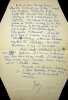 Lettre autographe sign&eacute;e au po&egrave;te et &eacute;diteur Gaston Puel. Yves Salgues (1922-1997), po&egrave;te, &eacute;crivain, journaliste, membre de l'Ecole de Rochefort. 