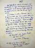 Lettre autographe sign&eacute;e au po&egrave;te et &eacute;diteur Gaston Puel. Michel Manoll (1911-1984), po&egrave;te, &eacute;crivain, membre de l'Acad&eacute;mie de Rochefort.
