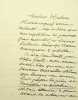 Lettre autographe sign&eacute;e &agrave; de Laroche dit Hubert. Pierre Carmouche (1797-1868), po&egrave;te, chansonnier, goguettier, &eacute;crivain. 