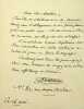 Lettre autographe sign&eacute;e. Pierre Carmouche (1797-1868), po&egrave;te, chansonnier, goguettier, &eacute;crivain. 