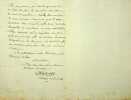 Lettre autographe sign&eacute;e. Pierre Carmouche (1797-1868), po&egrave;te, chansonnier, goguettier, &eacute;crivain. 
