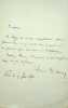 Lettre autographe sign&eacute;e. Am&eacute;d&eacute;e Thierry (1797-1873), journaliste, historien. 