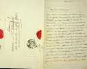Lettre autographe sign&eacute;e. Jean-Baptiste Sanson de Pongerville (1782-1870), po&egrave;te, &eacute;crivain, traducteur, membre de l'Acad&eacute;mie fran&ccedil;aise. 