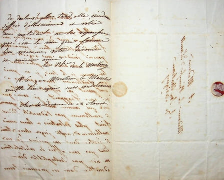 Lettre autographe signée à la princesse d'Eckmuhl. Aglaé Auguié (1782-1854), dame de compagnie des deux impératrices, épouse du maréchal Ney, ...