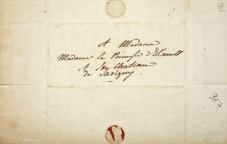 Lettre autographe signée à la princesse d'Eckmuhl. Aglaé Auguié (1782-1854), dame de compagnie des deux impératrices, épouse du maréchal Ney, ...