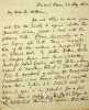 Lettre autographe sign&eacute;e au philosophe William Hamilton. Dugald Stewart (1753-1828), philosophe &eacute;cossais. 