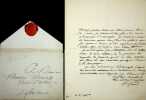 Lettre autographe sign&eacute;e au peintre anglais Henry William Pickersgill. Fran&ccedil;ois G&eacute;rard (1770-1837), peintre, portraitiste. 